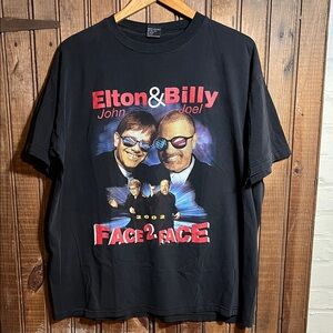 Vintage Elton John & Billy Joel 2002 Face to Face tour t shirt